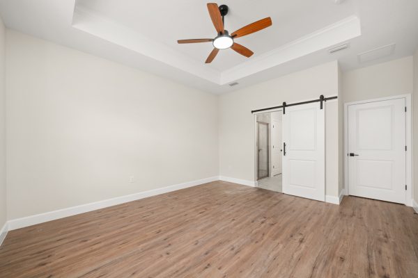 Oak master suite- barn door